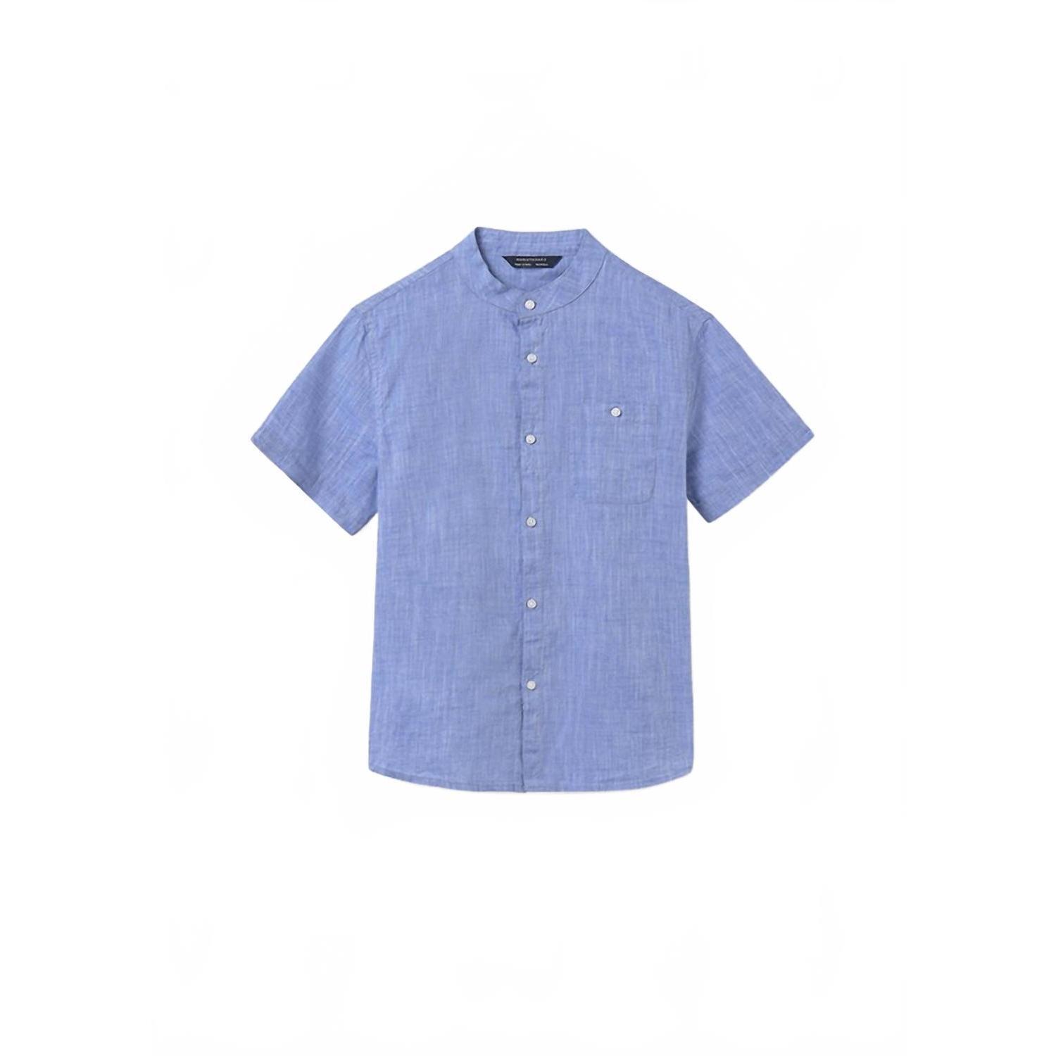 New Mayoral Boys' Chambray Short Sleeve Button Down In Azure